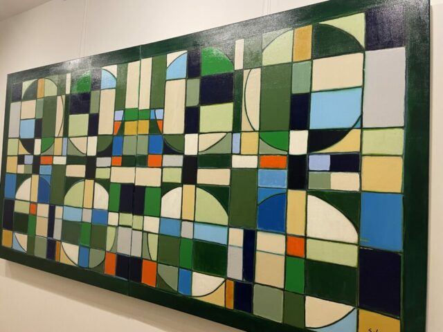 Abstraction Géométrique ( 55 ) Diptyque - Acrylique sur toile - 2x100x100cm