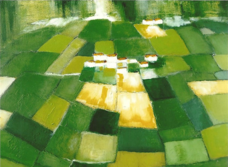 Village - Acrylique sur toile - 41x33 cm