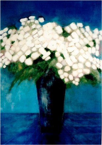 Le Bouquet blanc - Acrylique sur toile - 130x89 cm