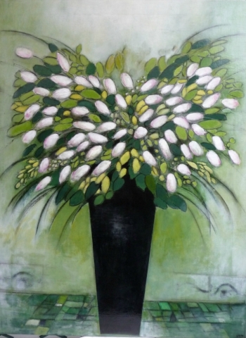Le Bouquet vert - Acrylique sur toile - 130x97 cm